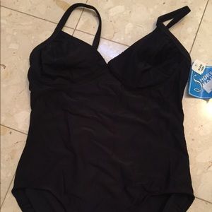 New One piece black swimsuit NWT slimming